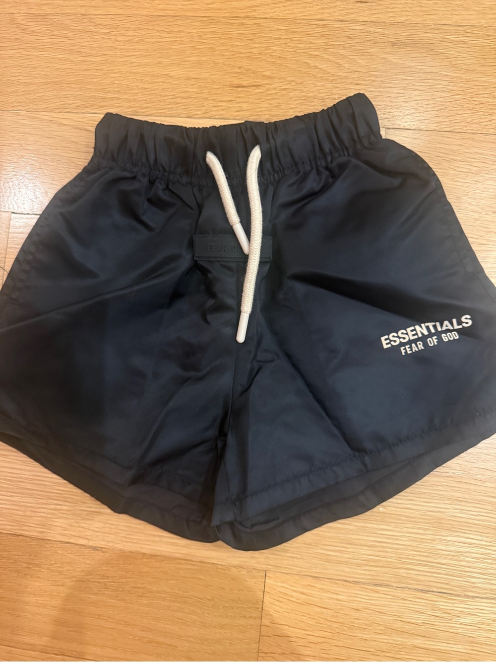 ESSENTIALS Fear of God Black Drawstring Shorts- KIDS
